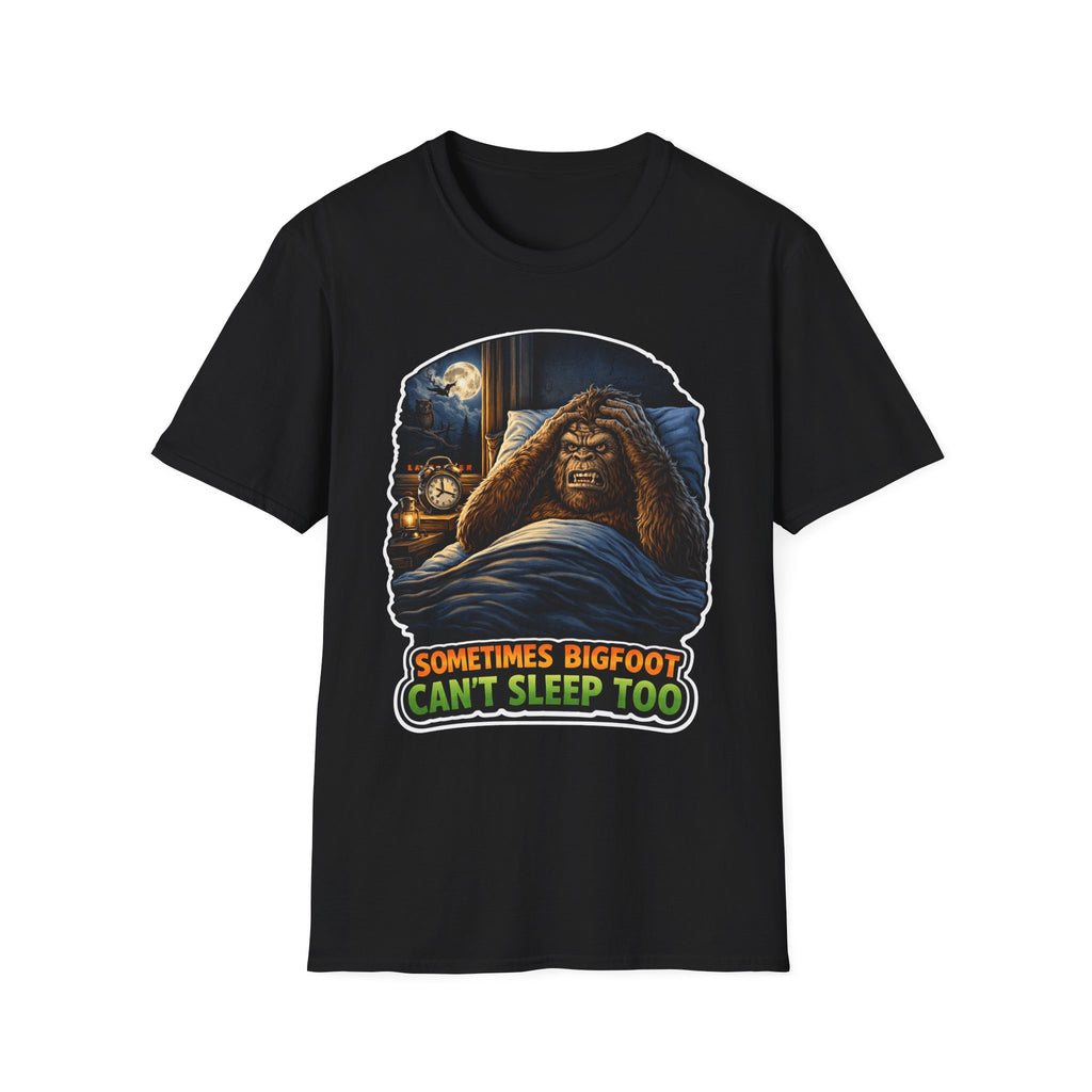 Sometimes Bigfoot Can't Sleep Too Funny Insomnia T-Shirt | Cryptid Companions Collection by PetPulse