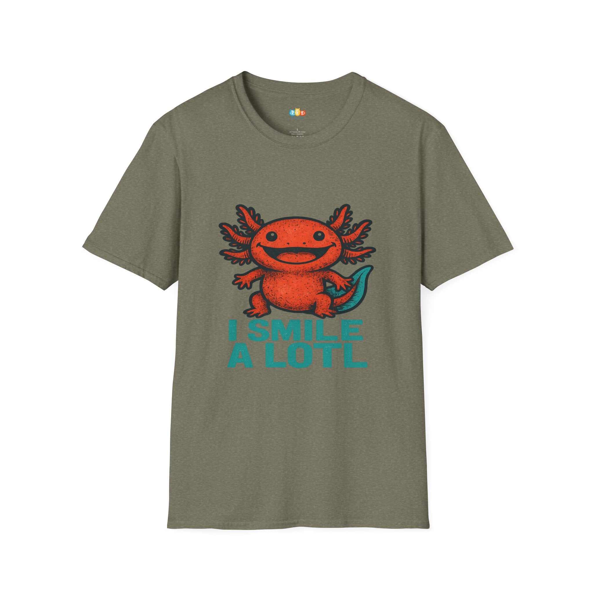 I Smile A Lotl Happy Axolotl Pun T-Shirt - Funny Animal Cute Amphibian Positive Vibes Joy Tee
