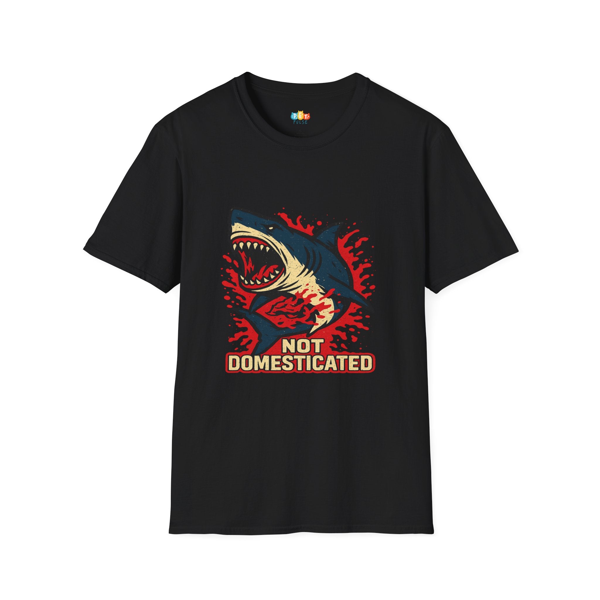 "Not Domesticated" Vintage Shark Rebellion T-Shirt - Retro Wild Blood Graphic Tee