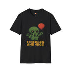 Tentacles and Hugs Cthulhu T-Shirt - Funny Cute Lovecraft Octopus Monster Horror Comedy Graphic Tee