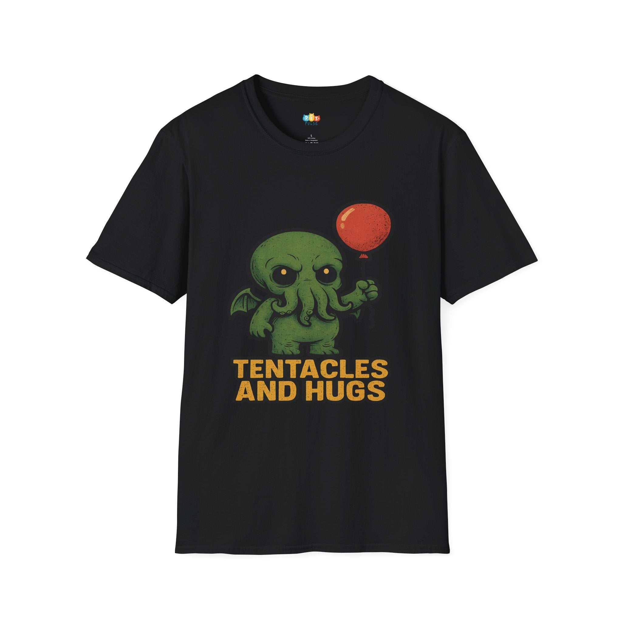 Tentacles and Hugs Cthulhu T-Shirt - Funny Cute Lovecraft Octopus Monster Horror Comedy Graphic Tee