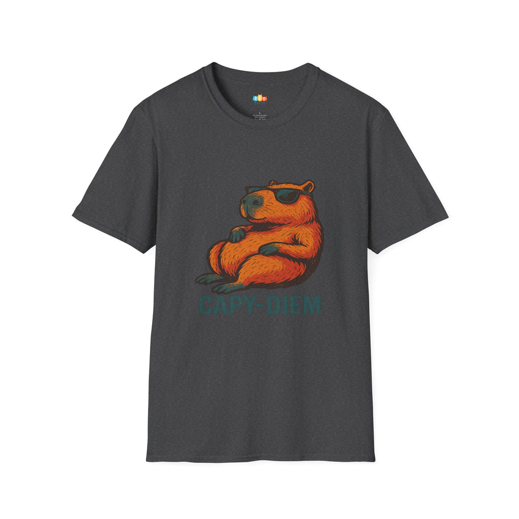 Capy-Diem Cool Capybara Sunglasses T-Shirt - Funny Chill Vibes Seize The Day Animal Lover Graphic Tee