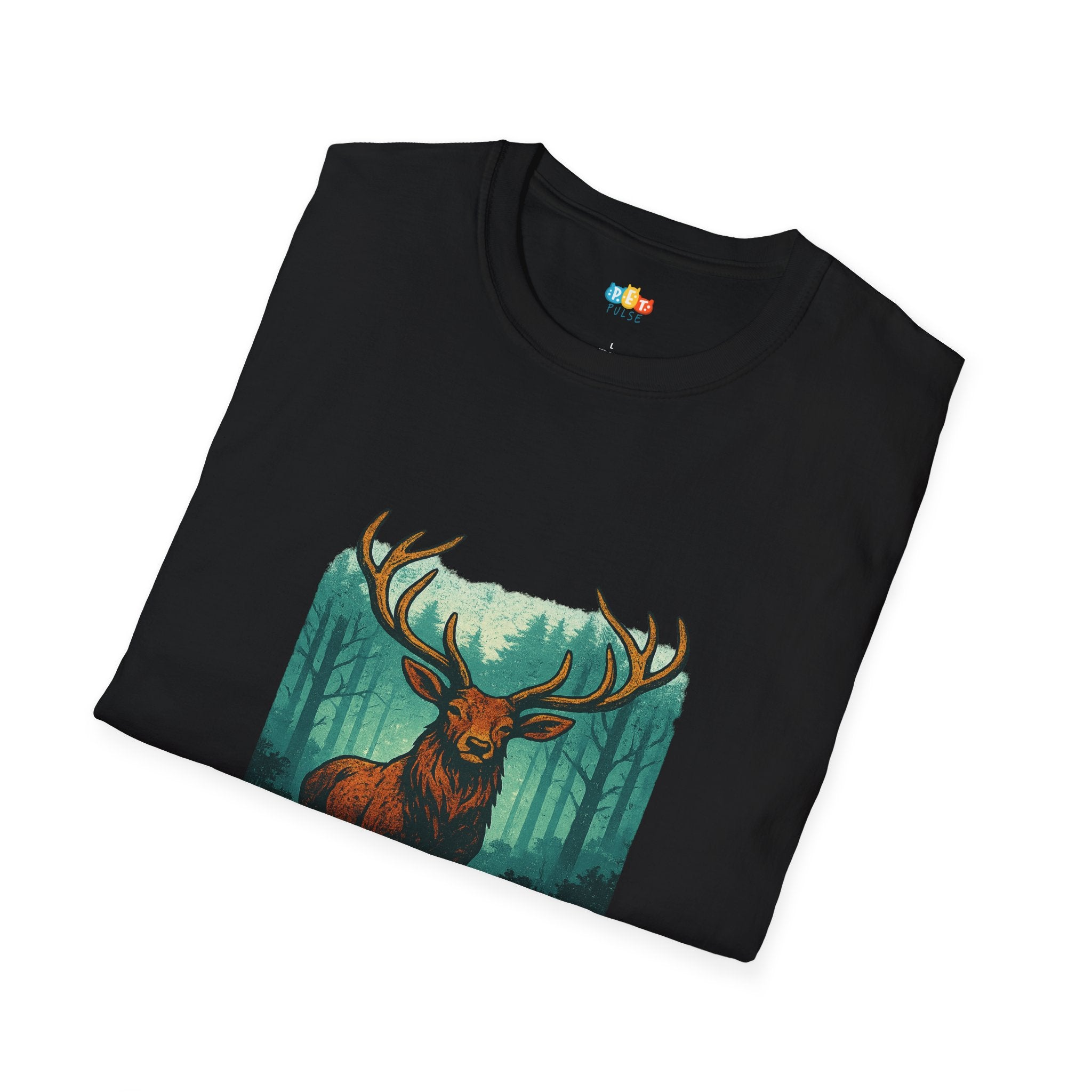 Majestic Forest Stag T-Shirt - Wild Deer Antlers Woodland Nature Hunting Vintage Wildlife Graphic Tee