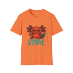 I Smile A Lotl Happy Axolotl Pun T-Shirt - Funny Animal Cute Amphibian Positive Vibes Joy Tee