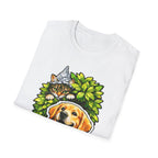 The Dog Is a Plant Funny Conspiracy Cat Spying on Dog T-Shirt | Cat-Spiracy Theorist Series | Pet-Spiracy Theorist Collection by PetPulse