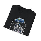 Dalmoontian Funny Dalmatian on the Moon T-Shirt | Cosmic Encounters Collection by PetPulse