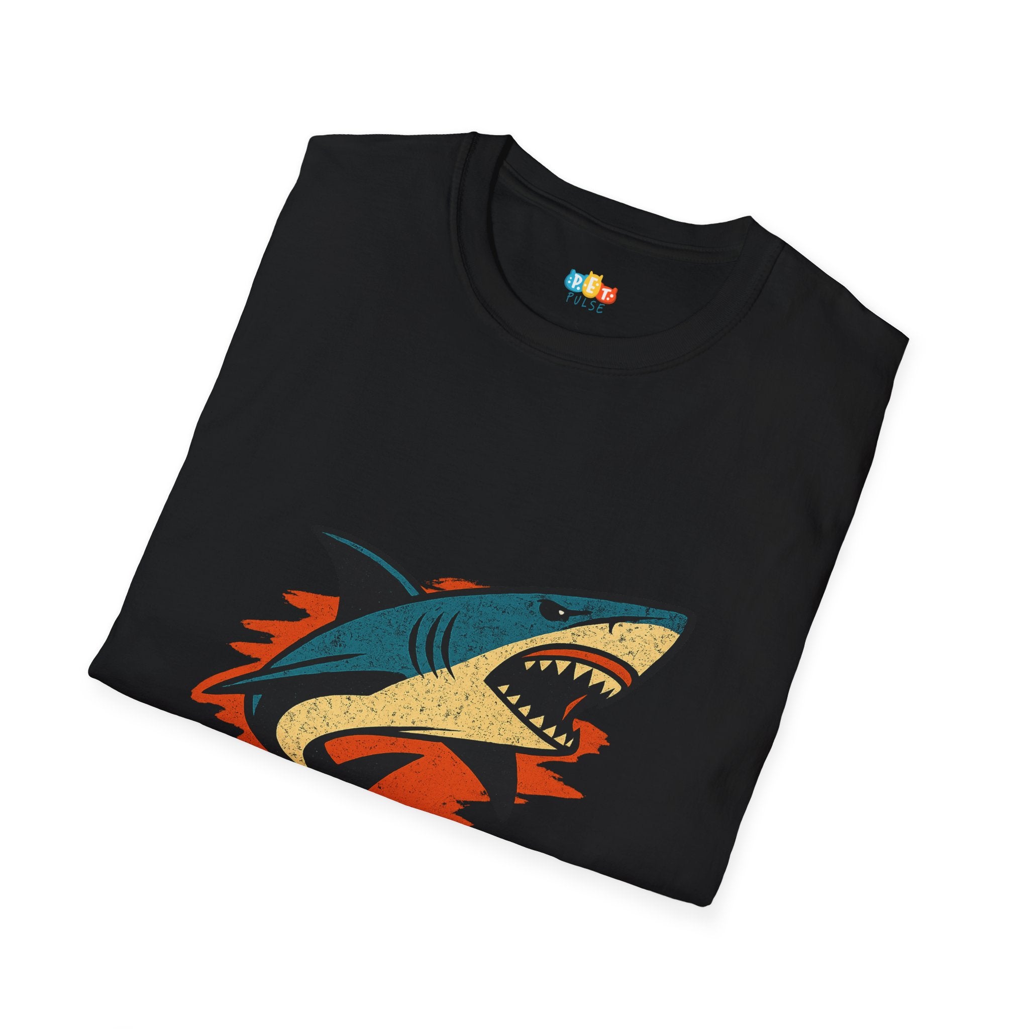 "Move Or Be Eaten" Vintage Shark Survival T-Shirt - Retro Orange Motion Tee