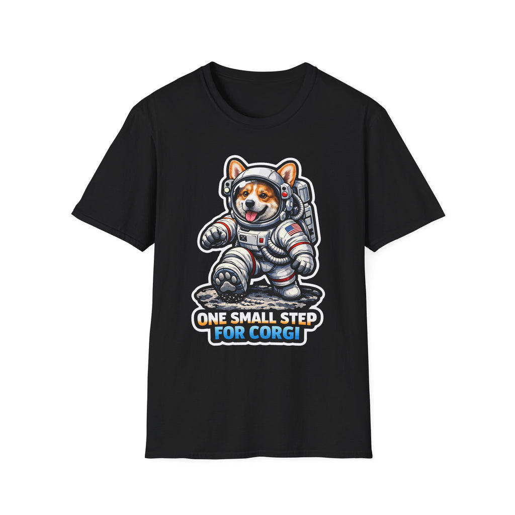 One Small Step for Corgi Funny Astronaut Corgi T-Shirt | Cosmic Encounters Collection by PetPulse