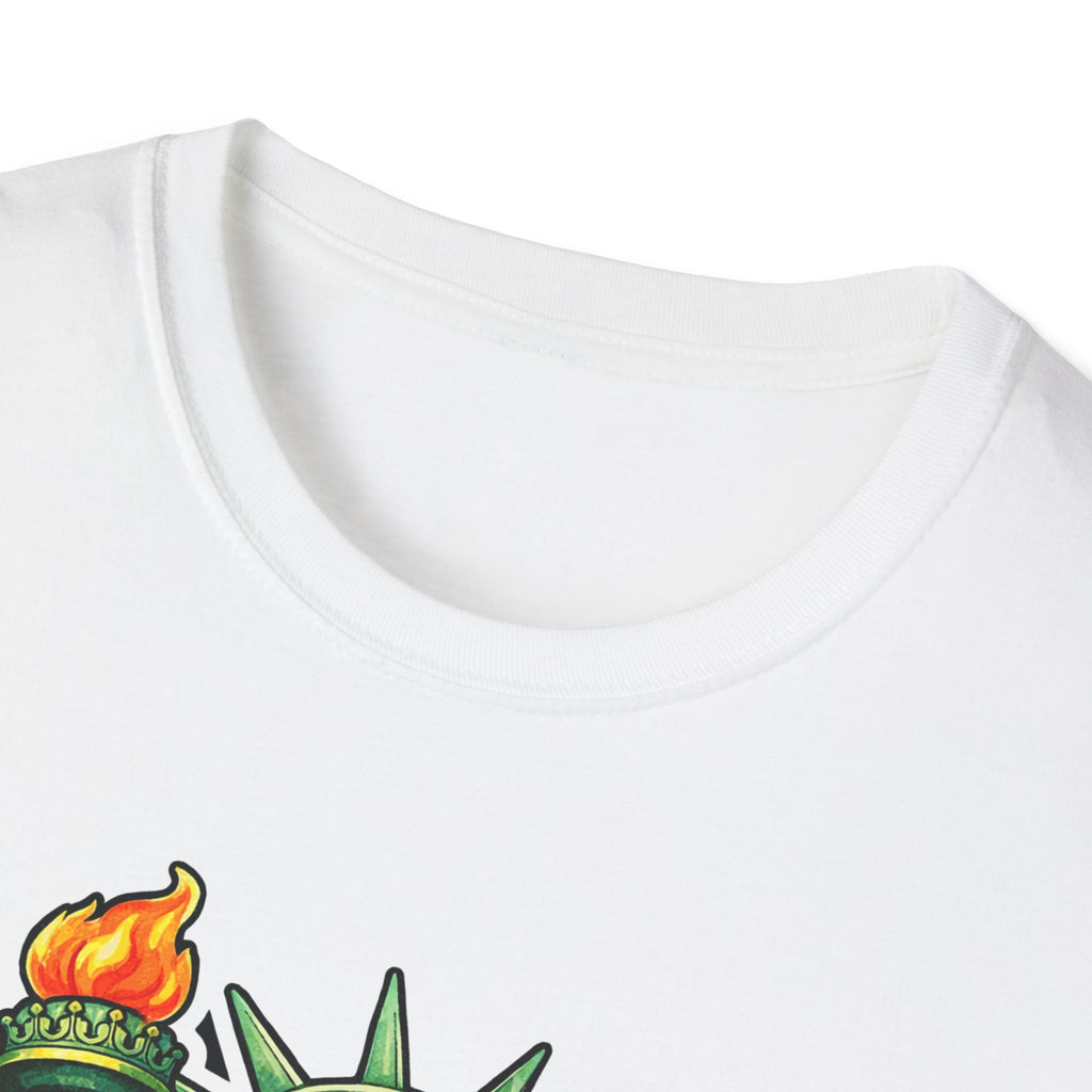 Paws for Patriotism Funny Apricot Poodle Statue of Liberty T-Shirt | Lady Liberty Pups Collection by PetPulse
