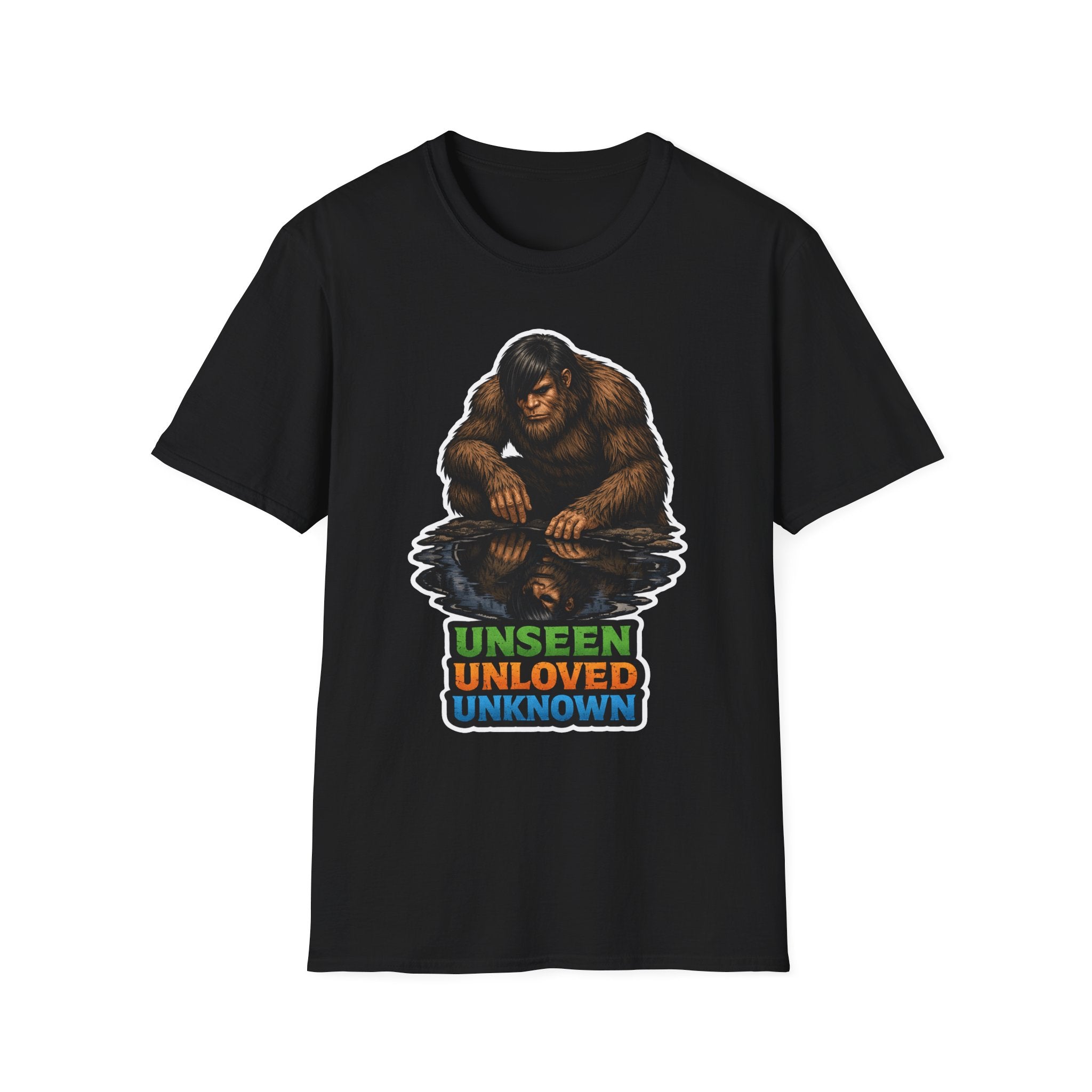 Unseen Unloved Unknown Funny Emo Bigfoot T-Shirt | Cryptid Companions Collection by PetPulse