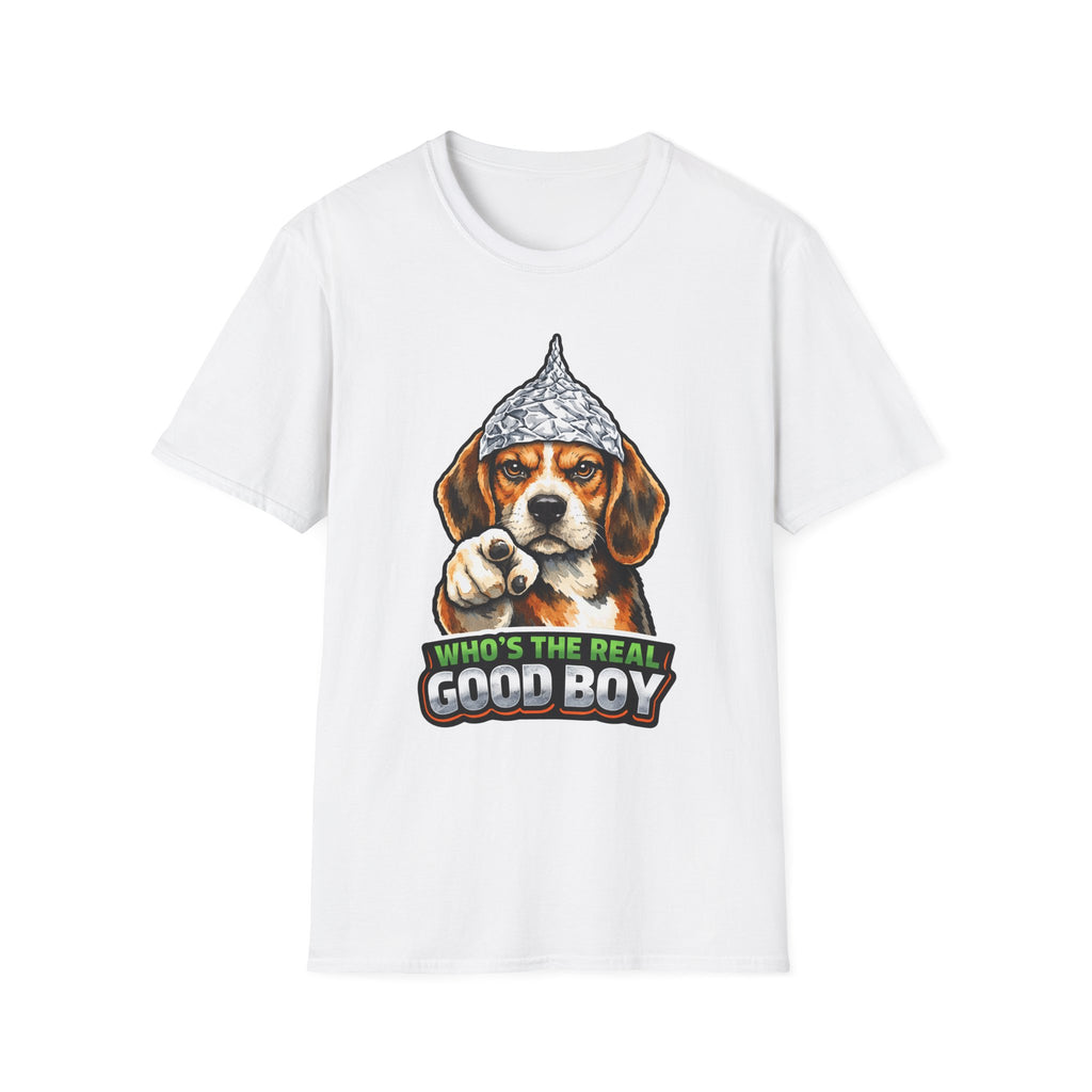 Who’s the Real Good Boy Funny Conspiracy Beagle T-Shirt | Pet-Spiracy Theorist Collection by PetPulse