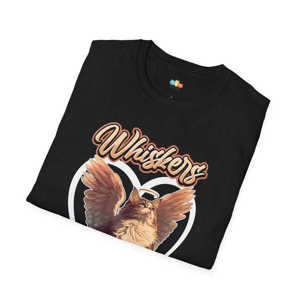 Whiskers The Wind Cat T-Shirt - Pet Memorial Rainbow Bridge Angel Cat Grief Support Graphic Tee