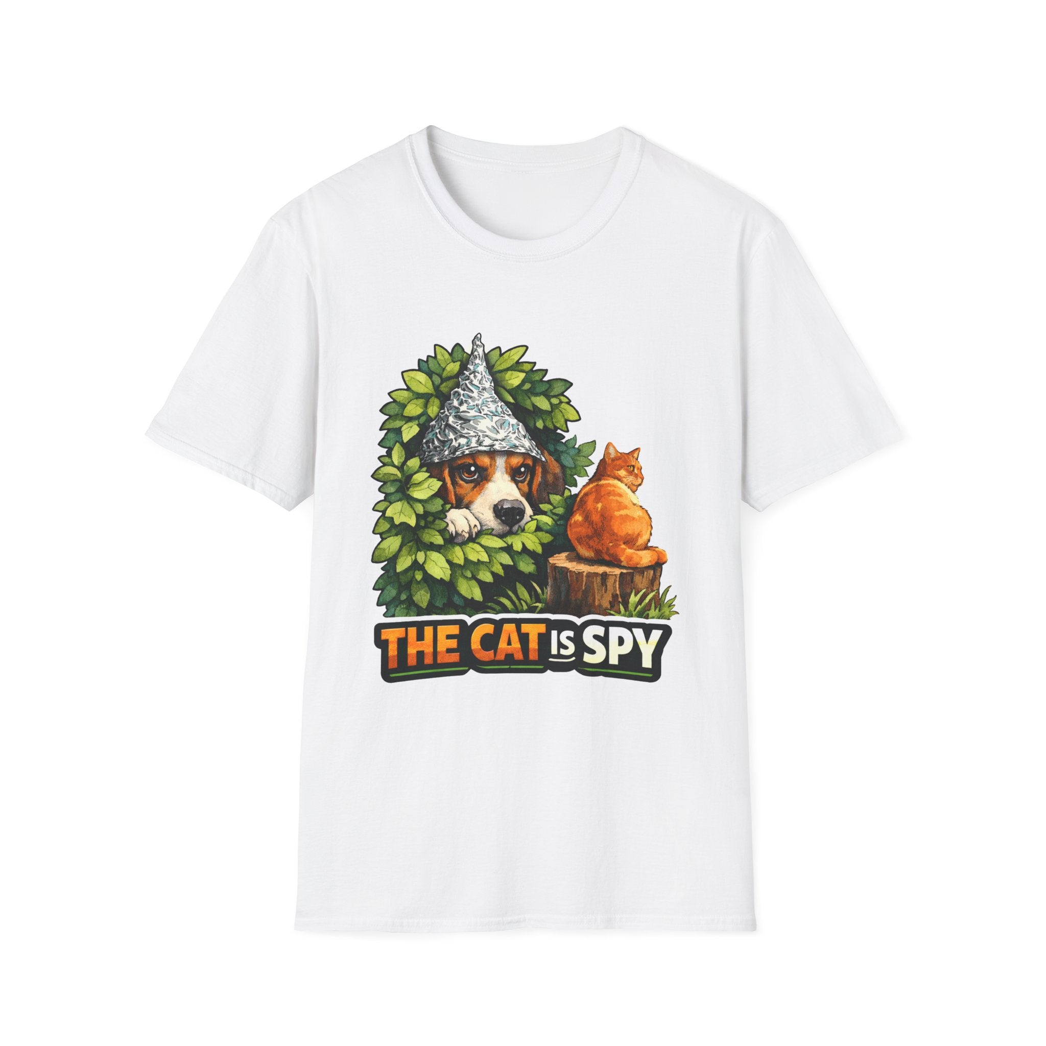 The Cat Is Spy Funny Conspiracy Beagle T-Shirt | Pet-Spiracy Theorist Collection by PetPulse