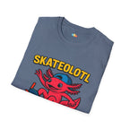 Skateolotl Rad Axolotl Skateboard T-Shirt - Funny Animal Pun Skater Cool Street Style Skateboarding Tee