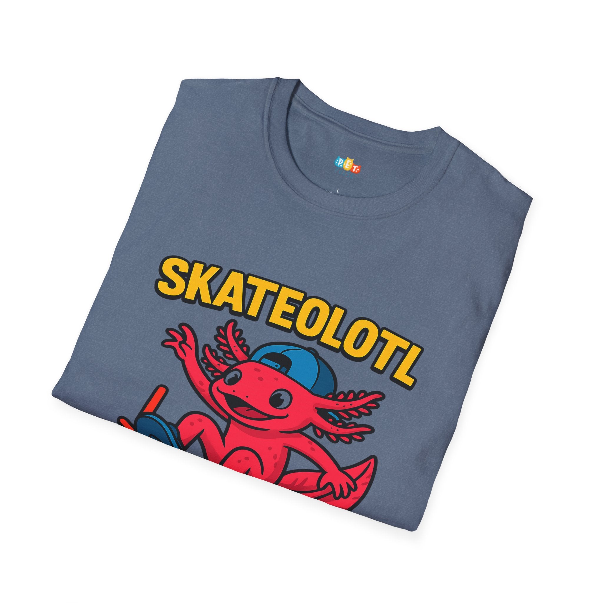 Skateolotl Rad Axolotl Skateboard T-Shirt - Funny Animal Pun Skater Cool Street Style Skateboarding Tee
