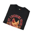 Chickens Are My Emotional Support Material T-Shirt - Funny Farm Life Therapy Hen Comfort Animal Graphic Tee