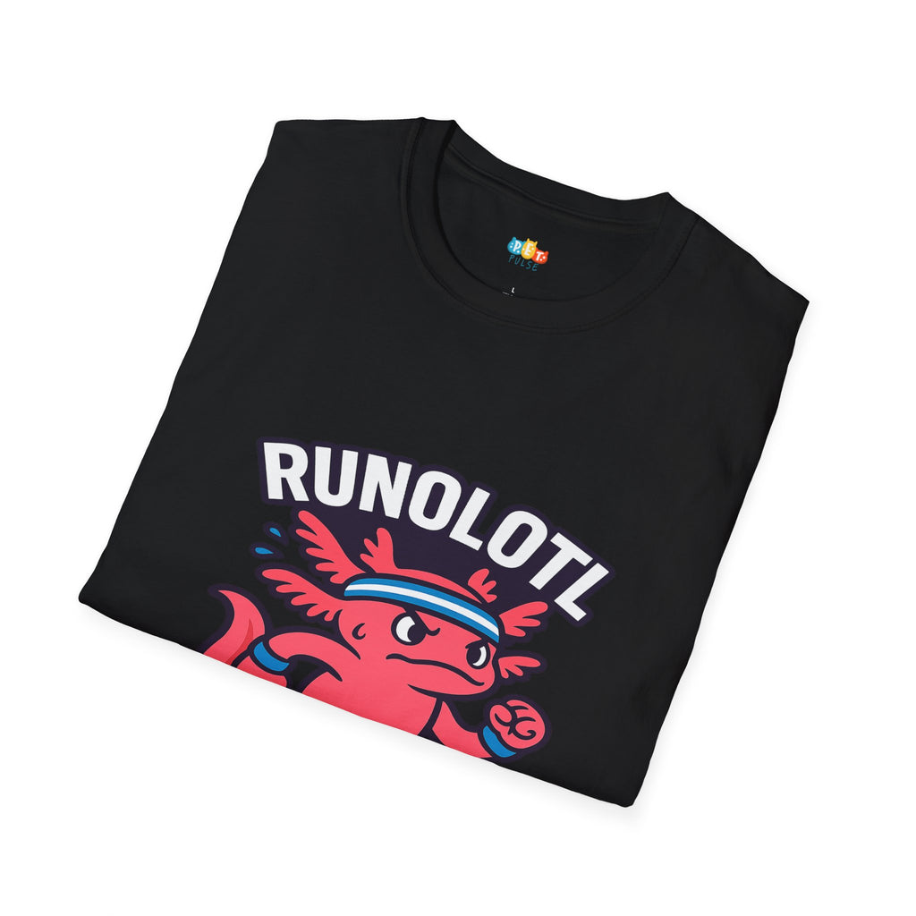 Runolotl Running Axolotl T-Shirt - Funny Marathon Runner Jogging Fitness Cardio Athletic Training Tee