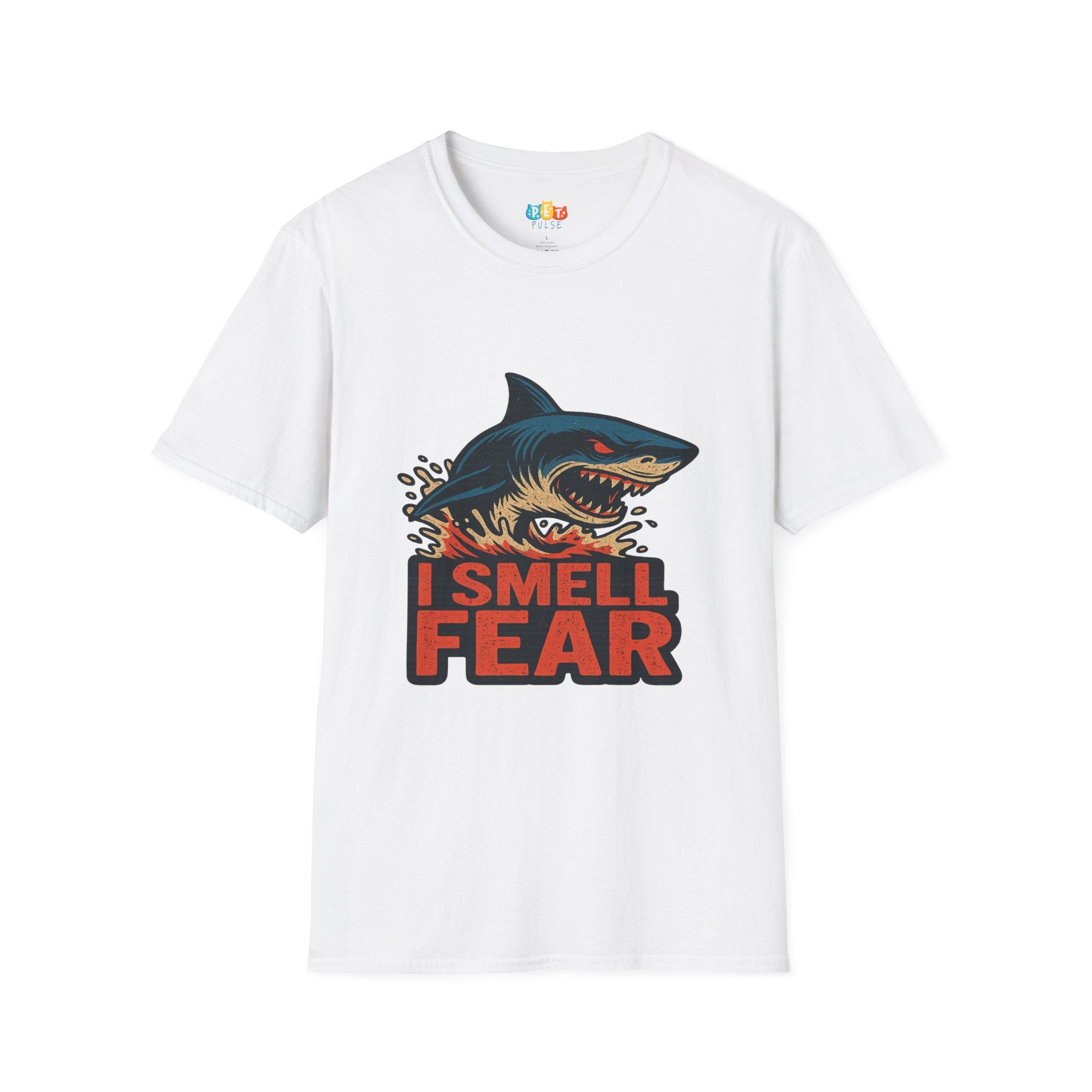 "I Smell Fear" Vintage Shark Attack T-Shirt - Retro Water Splash Graphic Tee