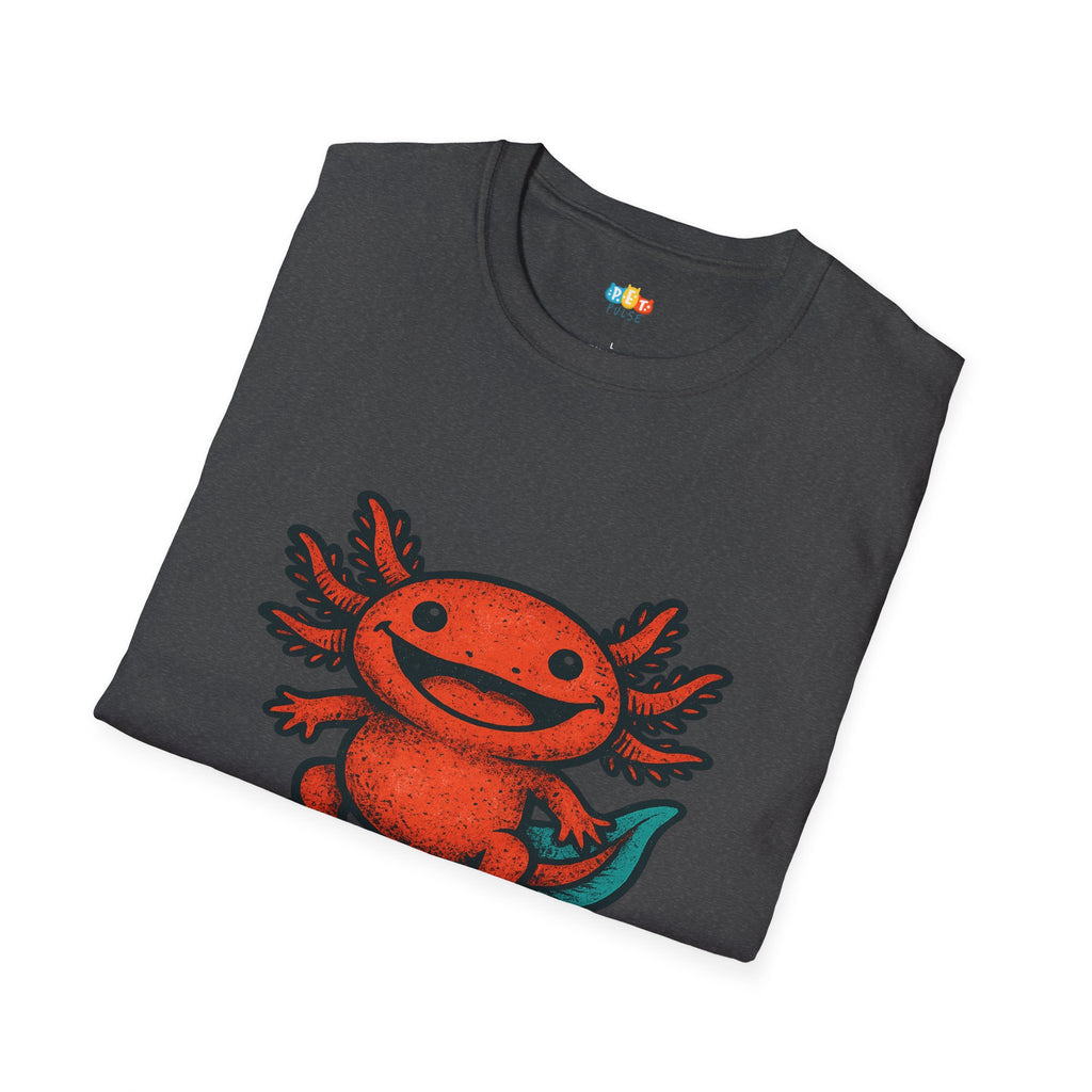 I Smile A Lotl Happy Axolotl Pun T-Shirt - Funny Animal Cute Amphibian Positive Vibes Joy Tee