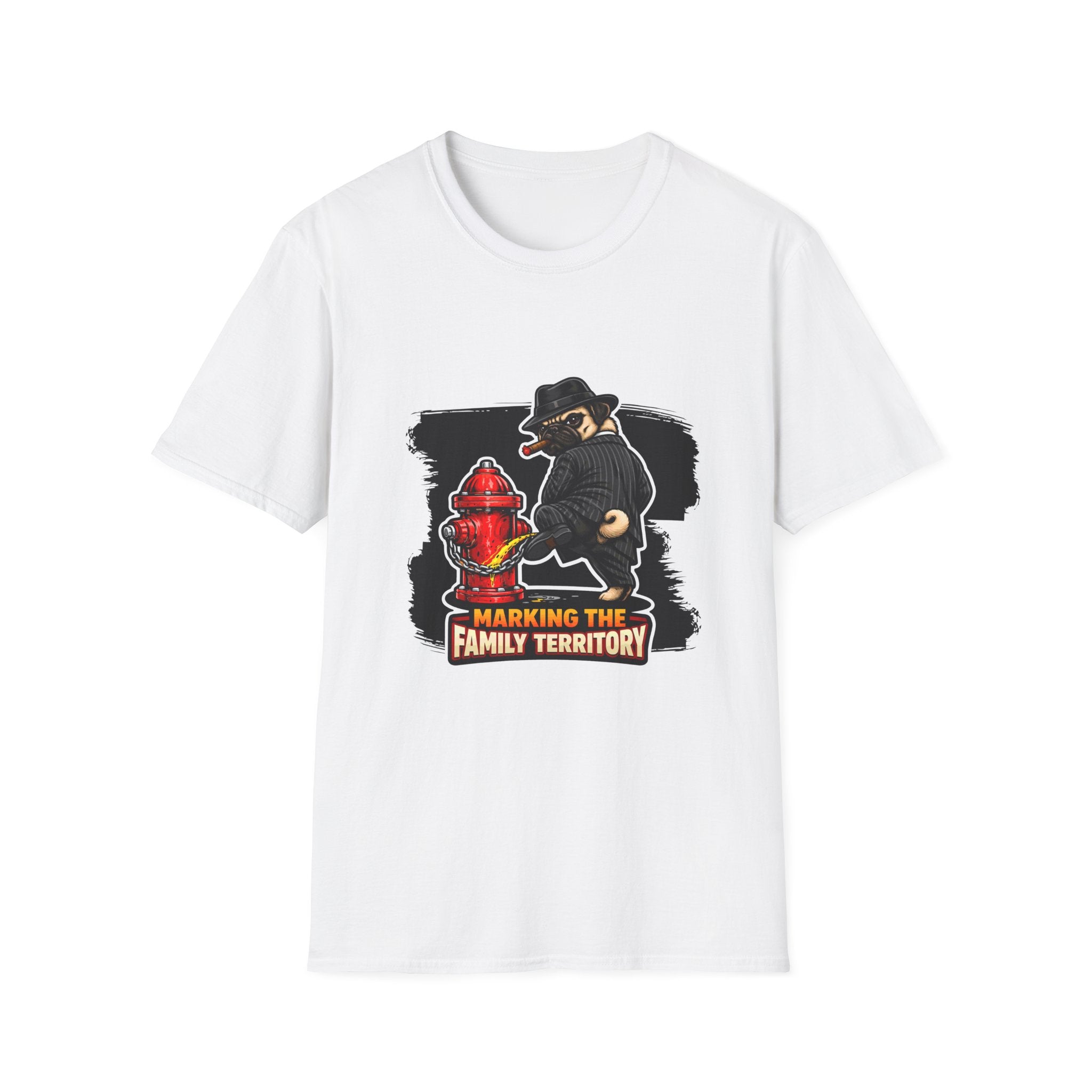 Marking the Family Territory Funny Mobster Pug T-Shirt | The Dog Father Collection by PetPulse