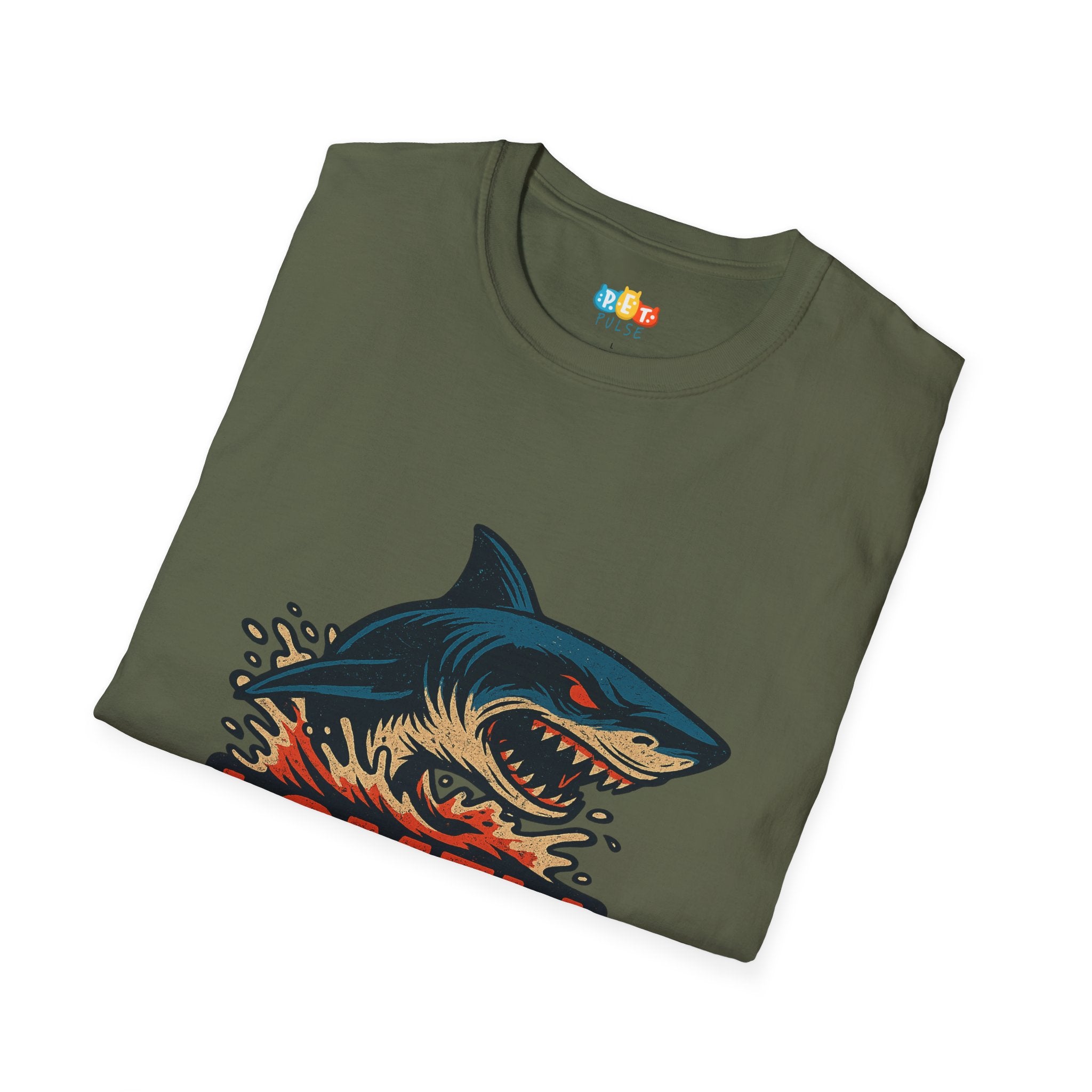 "I Smell Fear" Vintage Shark Attack T-Shirt - Retro Water Splash Graphic Tee