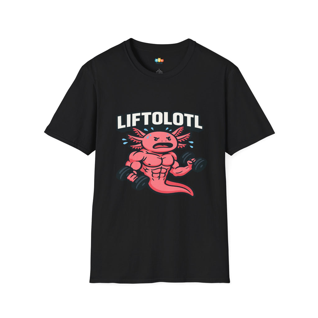 Liftolotl Weightlifting Axolotl T-Shirt - Funny Gym Fitness Workout Bodybuilding Muscle Training Tee