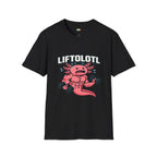 Liftolotl Weightlifting Axolotl T-Shirt - Funny Gym Fitness Workout Bodybuilding Muscle Training Tee