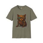 Steampunk Cat T-Shirt - Funny Mechanical Feline Victorian Gears Goggles Engineer Cyberpunk Graphic Tee