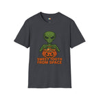 Sweet Tooth From Space Alien Halloween T-Shirt - Funny UFO Trick or Treat Candy Sci-Fi Tee