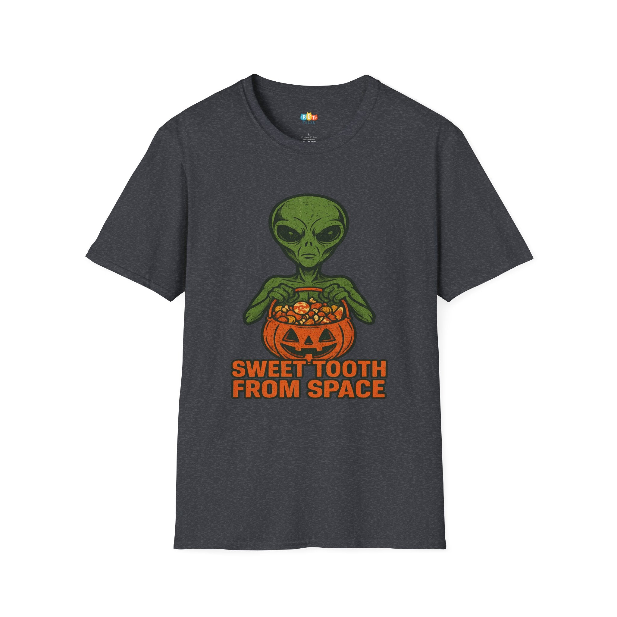 Sweet Tooth From Space Alien Halloween T-Shirt - Funny UFO Trick or Treat Candy Sci-Fi Tee