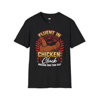 Fluent In Chicken Language T-Shirt - Funny Farm Life Poultry Communication Expert Bilingual Graphic Tee