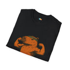 Big Rodent Energy Buff Capybara Flexing T-Shirt - Funny Strong Gym Fitness Muscle Animal Lover Graphic Tee