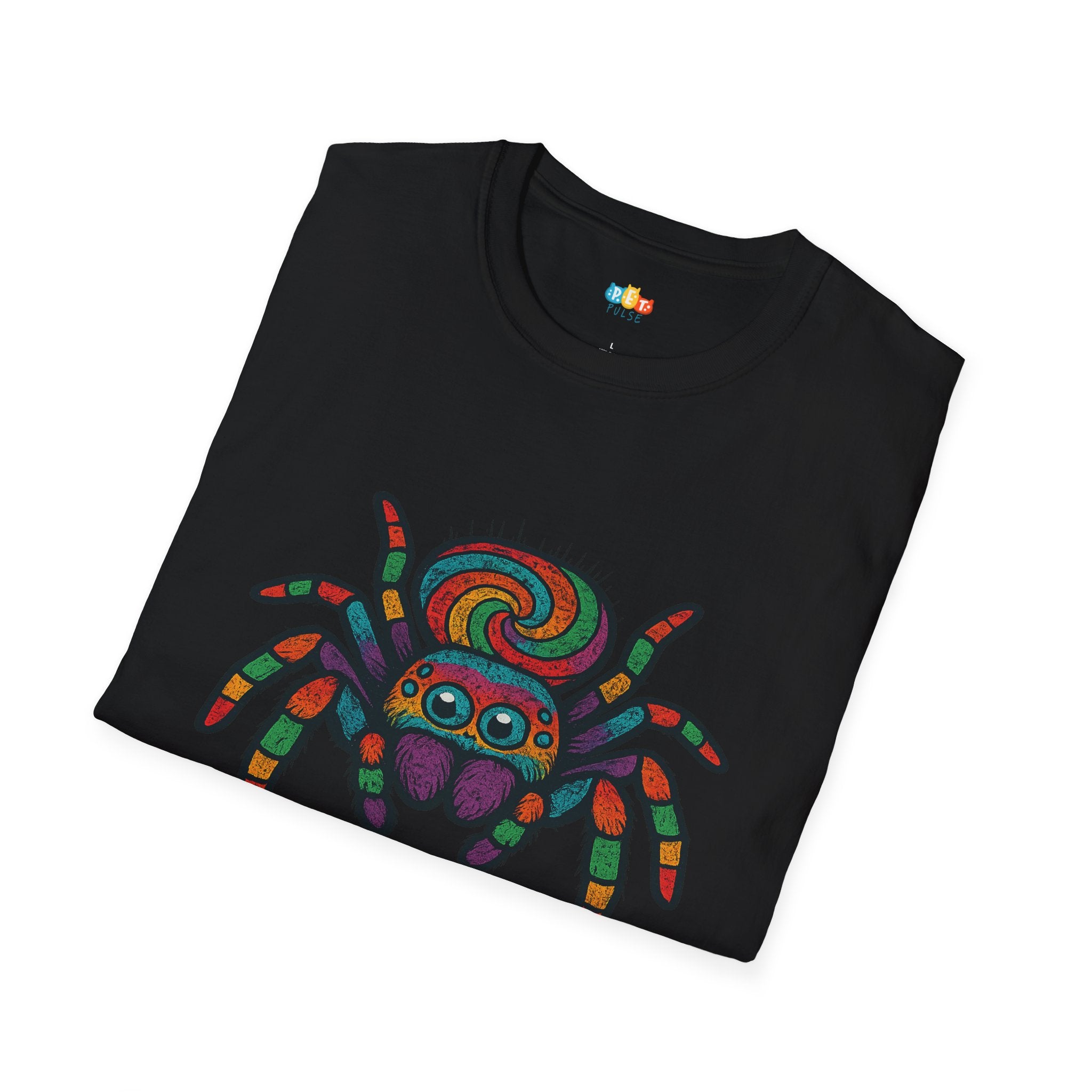 Cute Little Crawler Jumping Spider T-Shirt - Funny Rainbow Arachnid Pet Owner Gift Tee