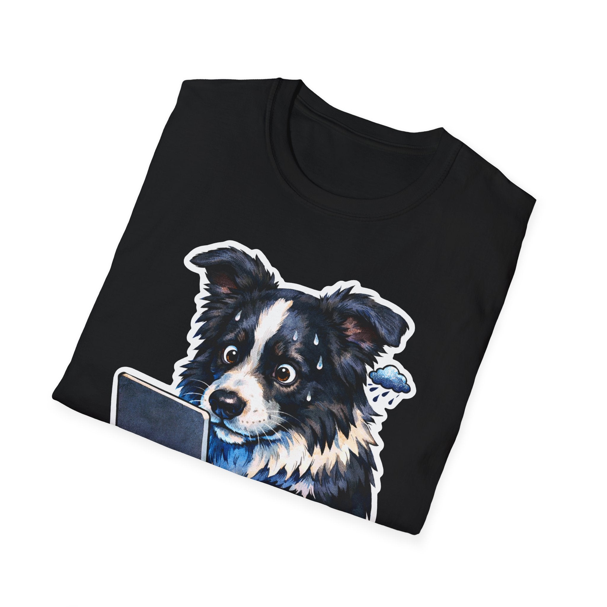 News Turns Pups Into Pessimists Funny Border Collie T-Shirt | Tech Pack Collection by PetPulse