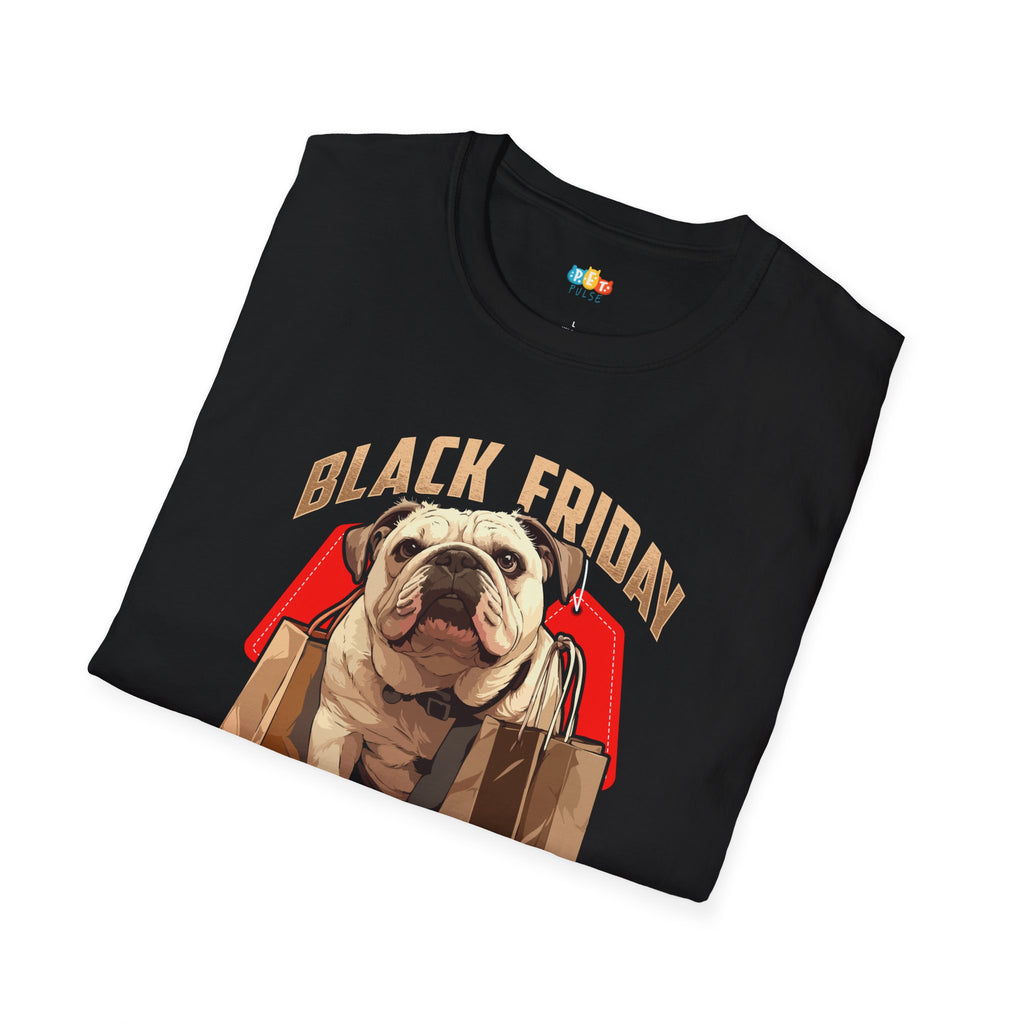 Black Friday Training Shopping Cardio With Dog At Home T-Shirt - Funny Pet Owner Holiday Shopping Thanksgiving Graphic Tee