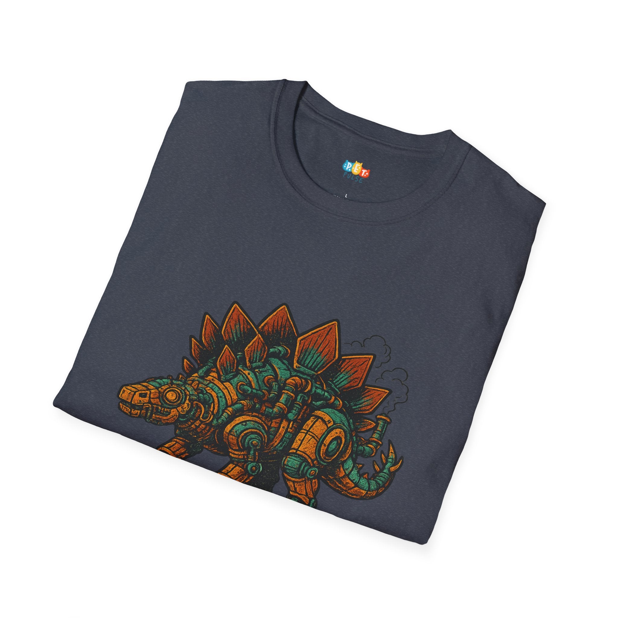 Spikes and Steam Steampunk Stegosaurus T-Shirt - Funny Mechanical Dinosaur Victorian Industrial Graphic Tee