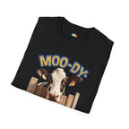 Moo-dy Just Like My Friends T-Shirt - Funny Cow Farm Life Rural Country Living Cattle Humor Graphic Tee