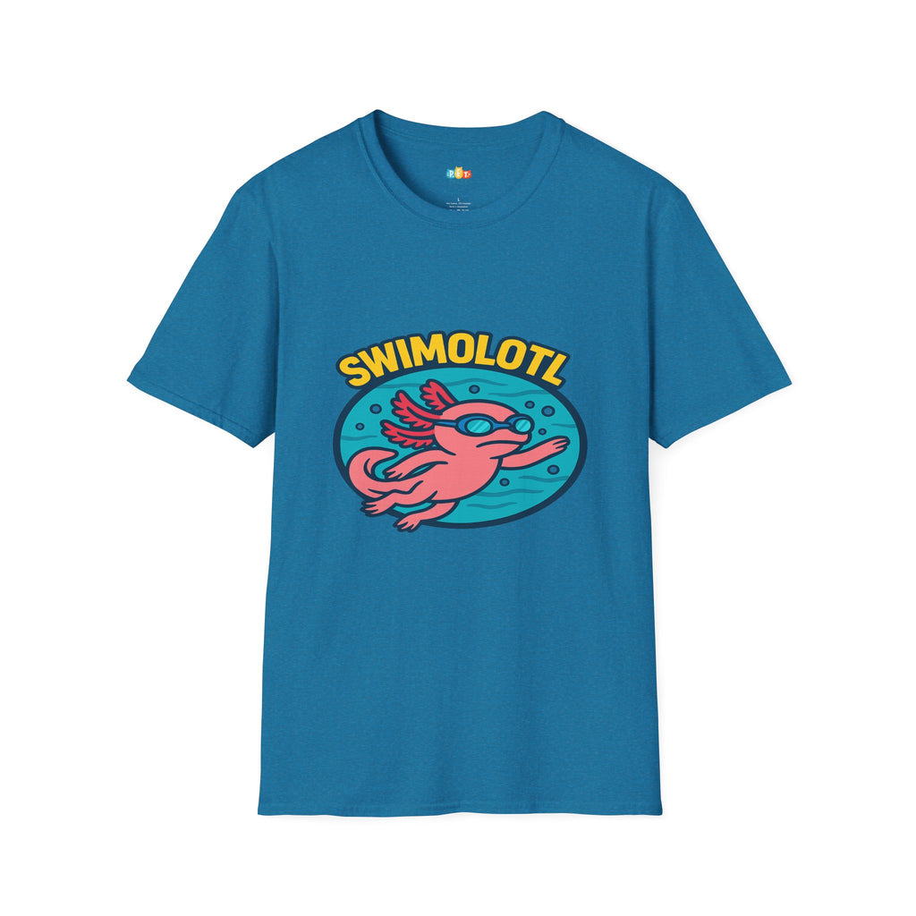 Swimolotl Athletic Axolotl Swimming T-Shirt - Funny Animal Pun Pool Swimmer Water Sports Fitness Tee