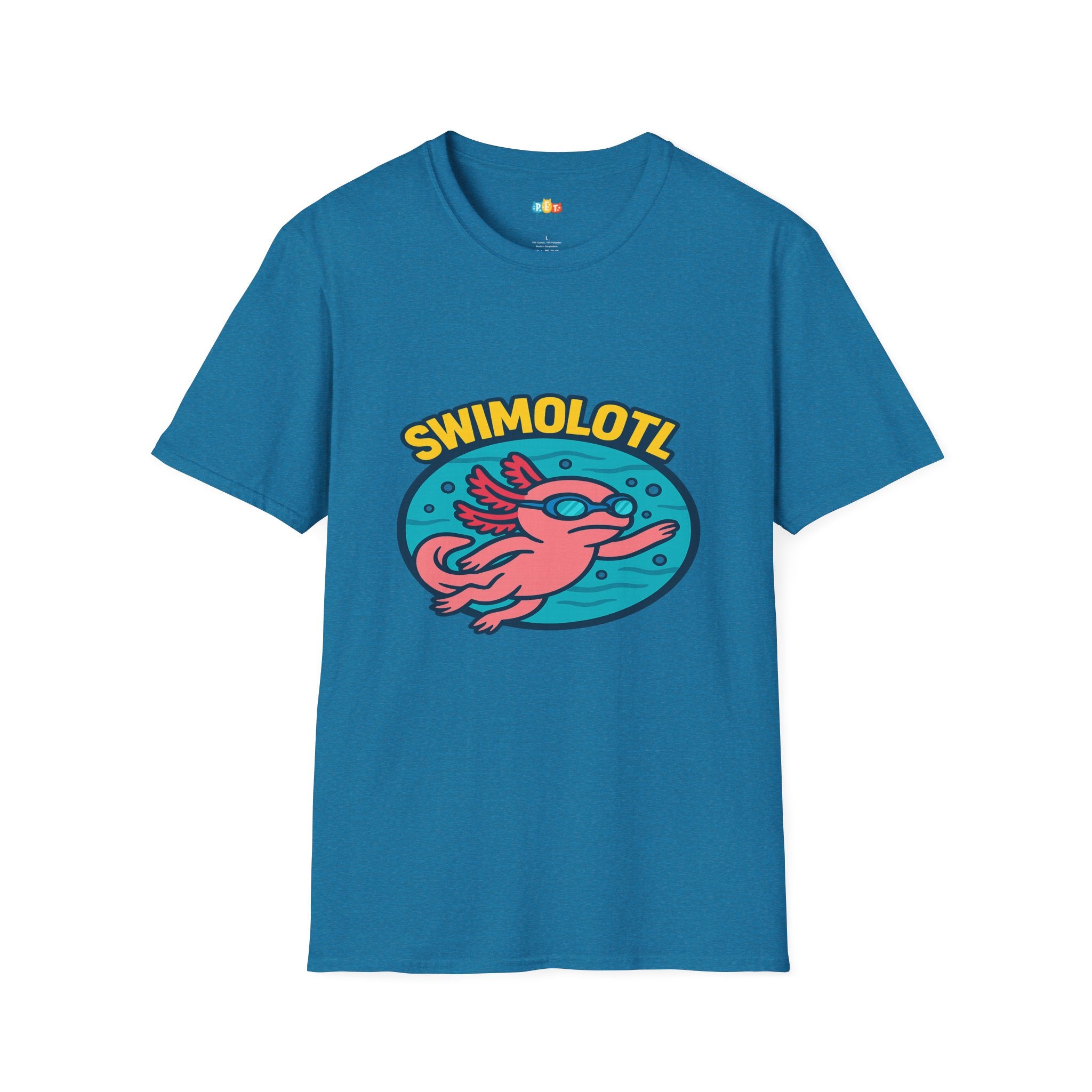 Swimolotl Athletic Axolotl Swimming T-Shirt - Funny Animal Pun Pool Swimmer Water Sports Fitness Tee