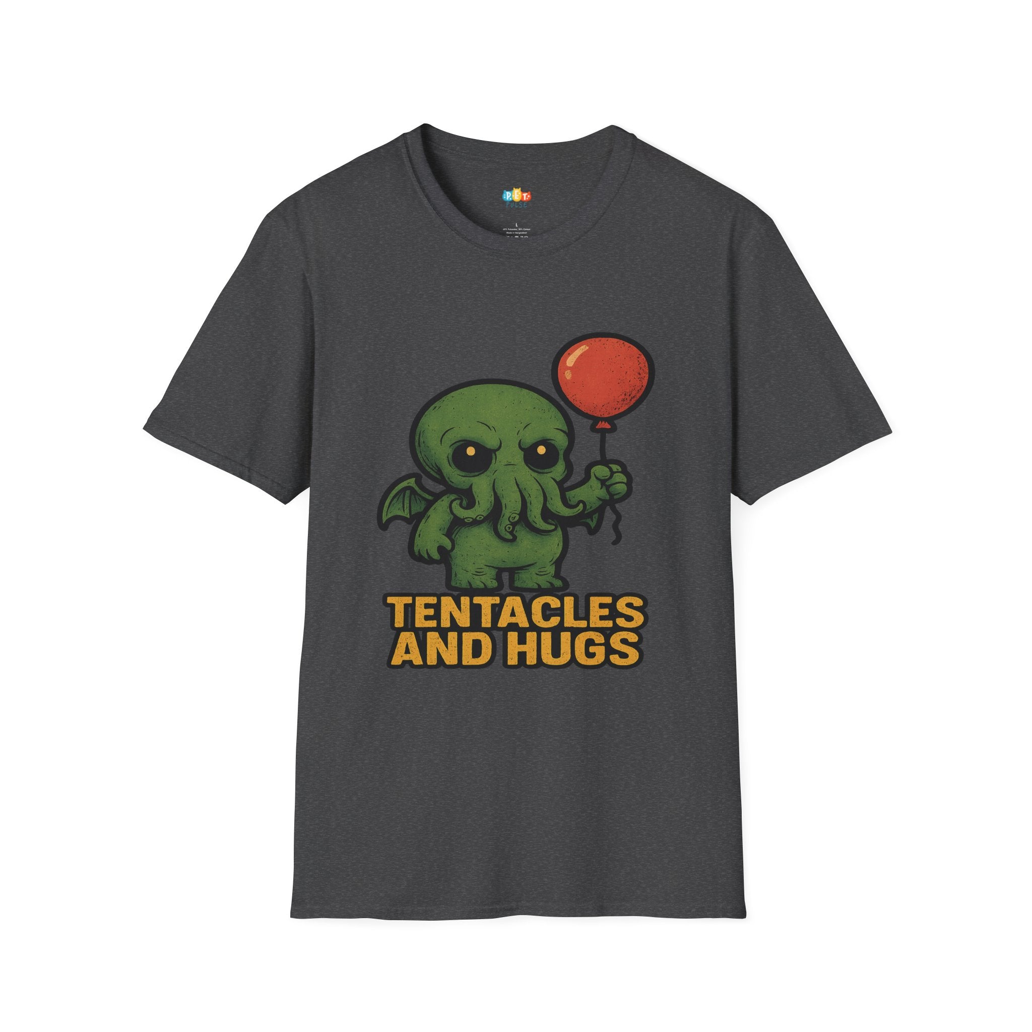 Tentacles and Hugs Cthulhu T-Shirt - Funny Cute Lovecraft Octopus Monster Horror Comedy Graphic Tee