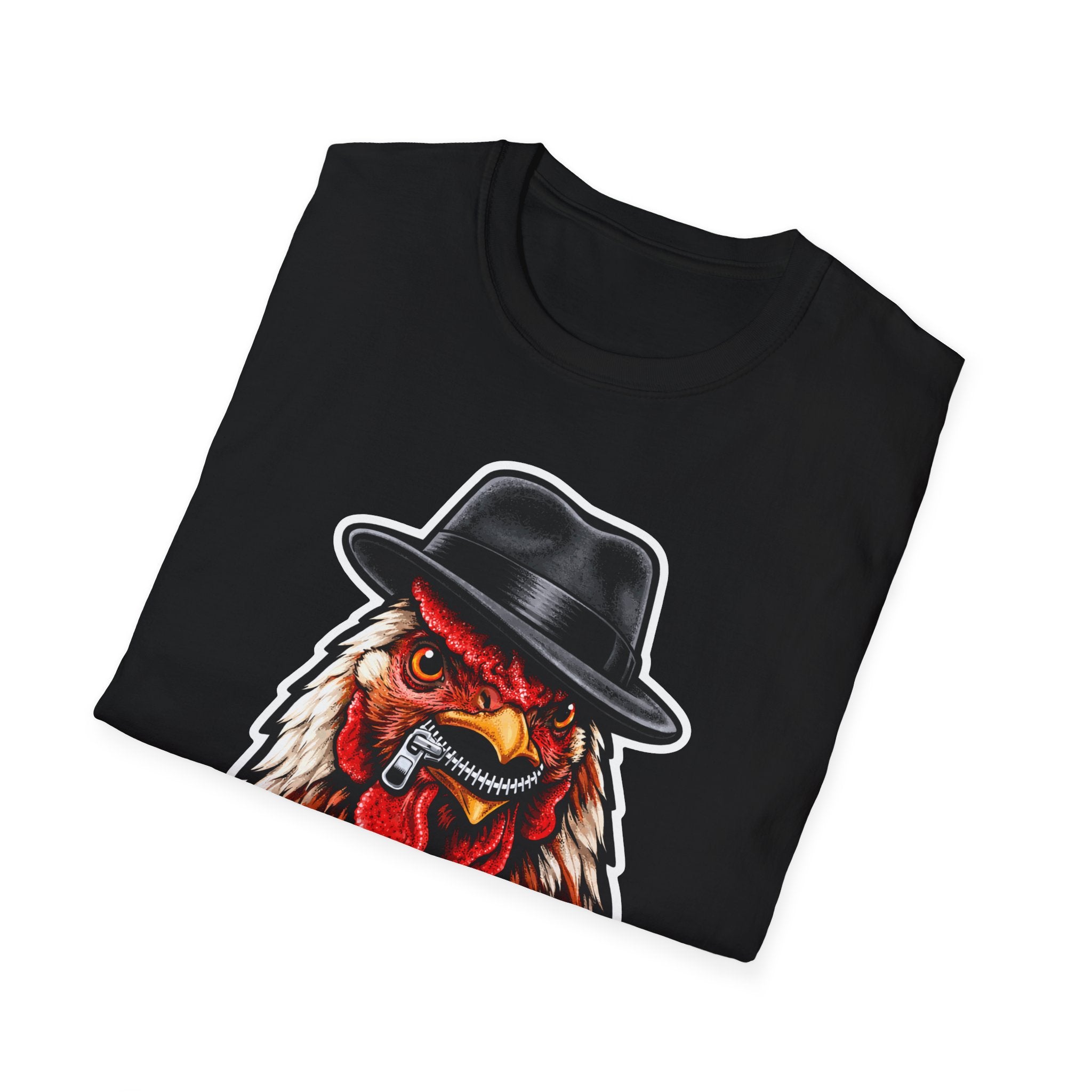 Never Squawk To Cops Funny Chicken T-Shirt | Zippered Beak Rooster Graphic Tee for Chicken Owners | PetPulse