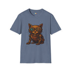 Steampunk Cat T-Shirt - Funny Mechanical Feline Victorian Gears Goggles Engineer Cyberpunk Graphic Tee