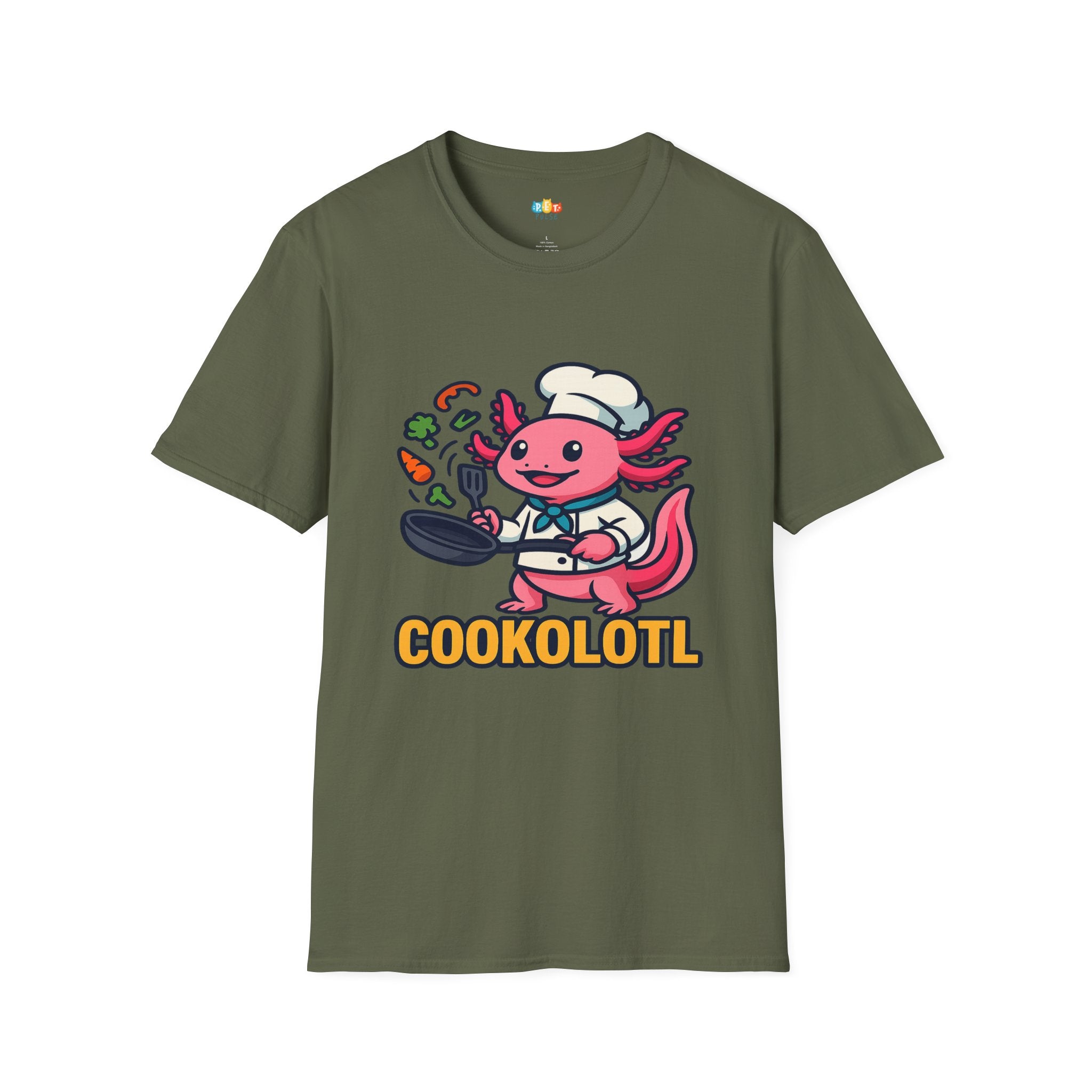Cookolotl Chef Axolotl T-Shirt - Funny Cooking Gift Kitchen Chef Culinary Cook Food Lover Tee