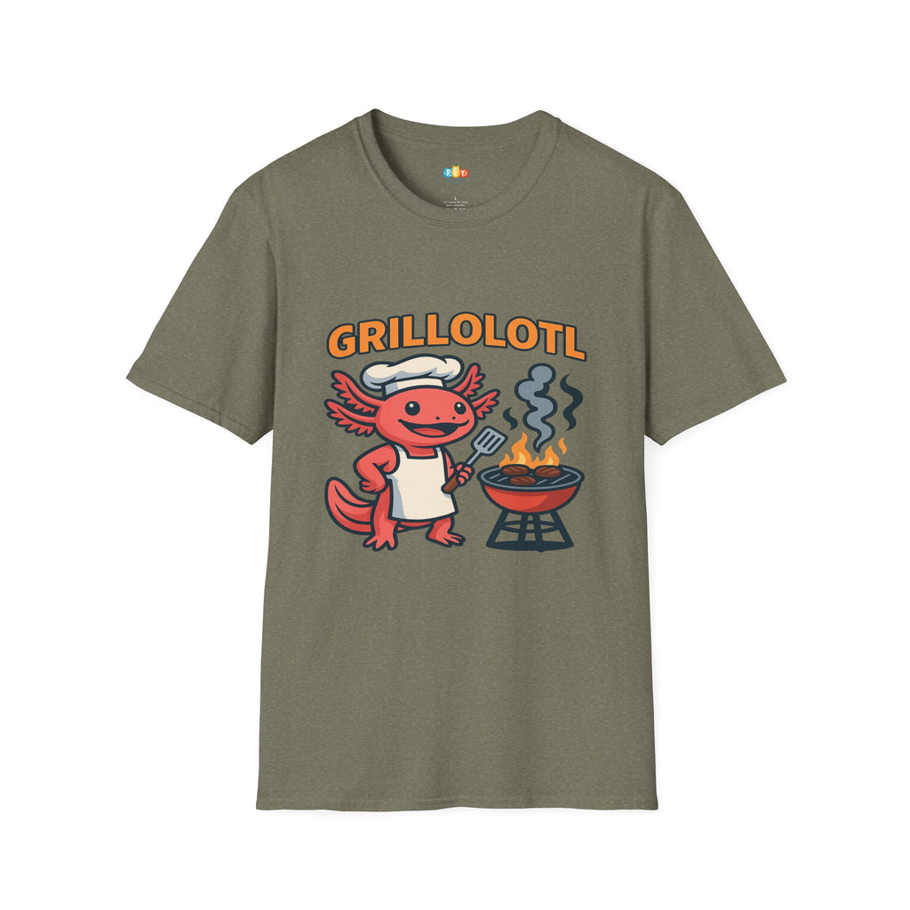 Grillolotl BBQ Axolotl T-Shirt - Funny Grilling Chef Gift BBQ Master Barbecue Cooking Dad Tee