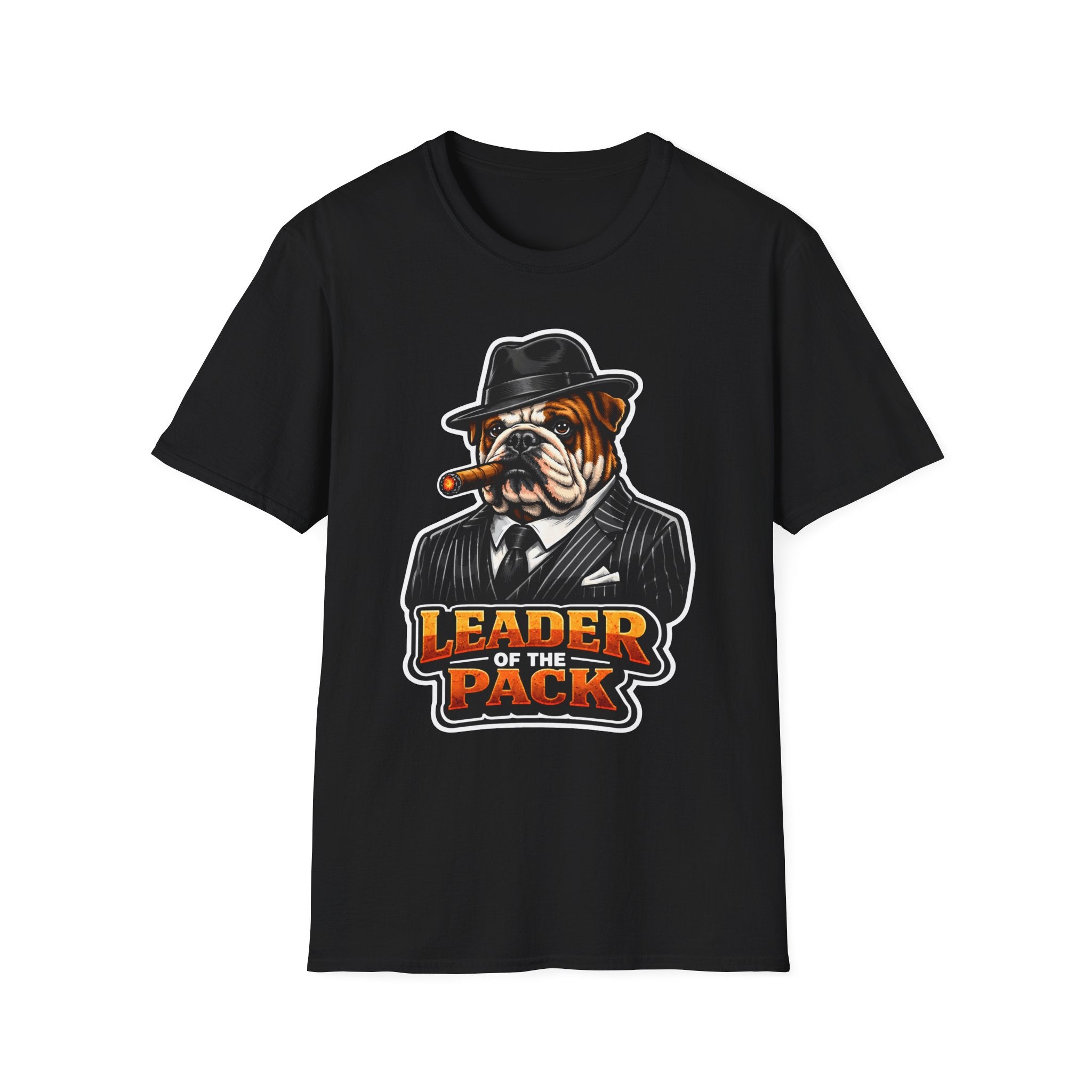Leader of the Pack Funny Mobster English Bulldog T-Shirt | The Dog Father Collection by PetPulse