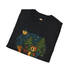 Howliday Choir Christmas T-Shirt - Funny Feral Cat Carolers Vintage Holiday Music Streetlight Xmas Tee
