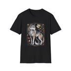 Wolf Art T-Shirt — Vintage Floral Wildlife Tee