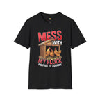 Mess With My Flock Chicken T-Shirt - Funny Protective Mama Hen Farm Life Fierce Mother Graphic Tee