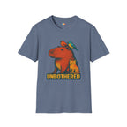 Unbothered Capybara With Cat And Birds T-Shirt - Funny Chill Animal Friendship Zen Vibes Graphic Tee