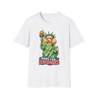 Paws for Patriotism Funny Apricot Poodle Statue of Liberty T-Shirt | Lady Liberty Pups Collection by PetPulse